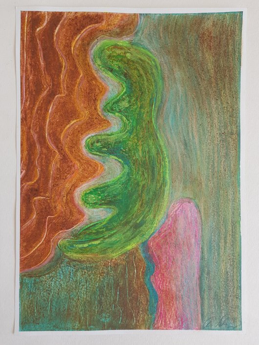 Terra Afrika VIII, 42 x 30cm, Ölpastell, Afrikanische Erde